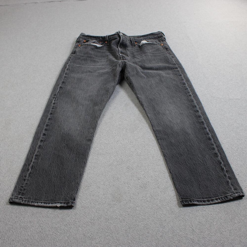 Levis Premium Wedgie Straight Jeans Women 32 Gray Charcoal High Rise Denim Ankle